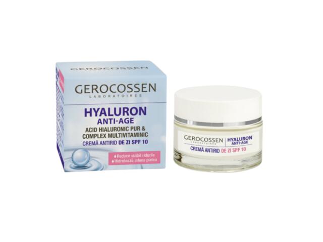 Crema antirid de zi Gerocossen cu acid hialuronic si filtru UV, 50ml