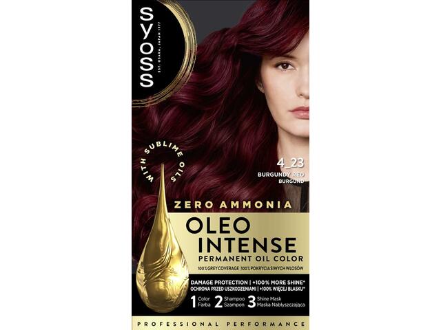 Vopsea De Par Permanenta Syoss Oleo Intense 4-23 Roscat Burgundy, 115 ML
