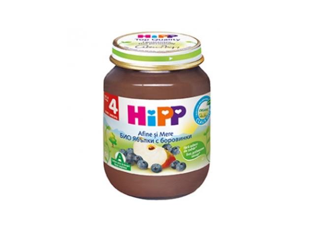 Piure din afine si mere pentru bebelusi 4 luni+ Hipp 125g