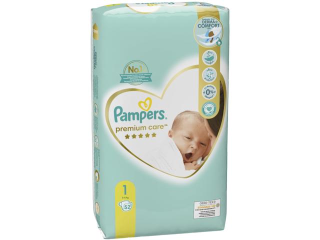 Pampers Premium Care Marime 1, Scutece x52, 2kg-5kg