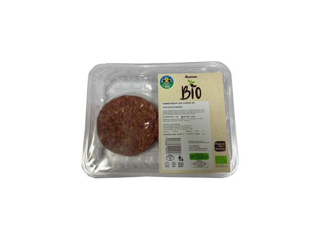 Hamburger din carne de vita ecologica Auchan Bio, +/- 1 kg