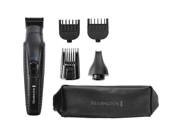 Aparat de tuns barba si parul 5 in 1 Remington Graphite Series G2 PG2000, Autoascutire, Trimmer nas si urechi, Negru