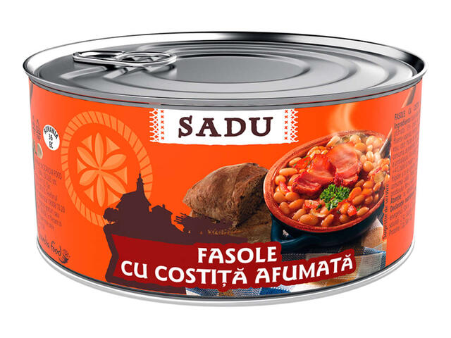 SADU fasole cu costita afumata 400g