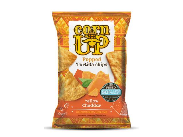 Cornup  Chips Tortilla Din Porumb Integral Galben Cu Aroma De Branza Cheddar 60 G
