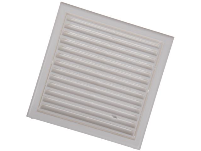 Grila cu plasa antiinsecte si jaluzele reglabile Vents, PVC, alb, 154 x 154 mm