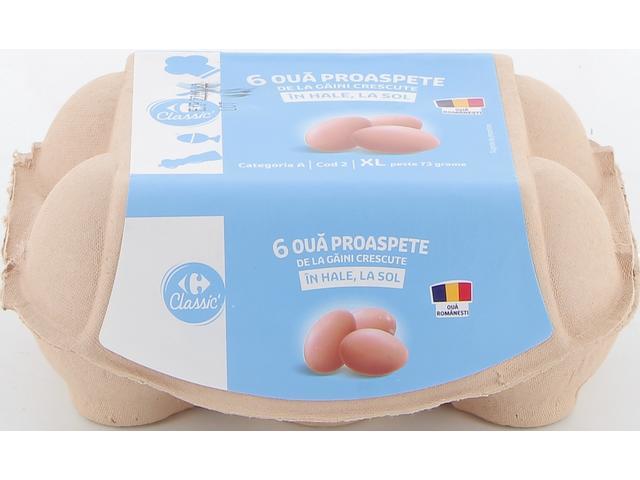 Oua marimea XL 6 bucati Cod 2 Sol Carrefour Classic