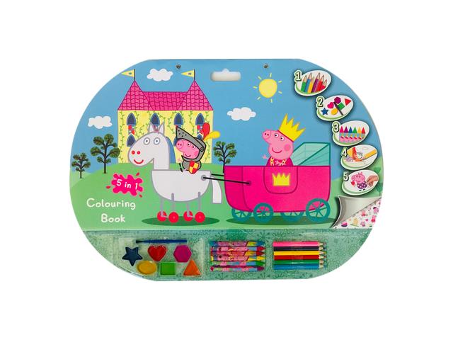 Mega Set de colorat 5 in 1, Peppa Pig