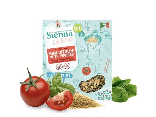 Sienna - Paste Mini-Ditalini Cu Legume Bio, 350G, 10 Luni+