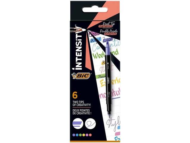 Intensity Dual Tip Evidentiator Si Fineliner Asortat Bl/6