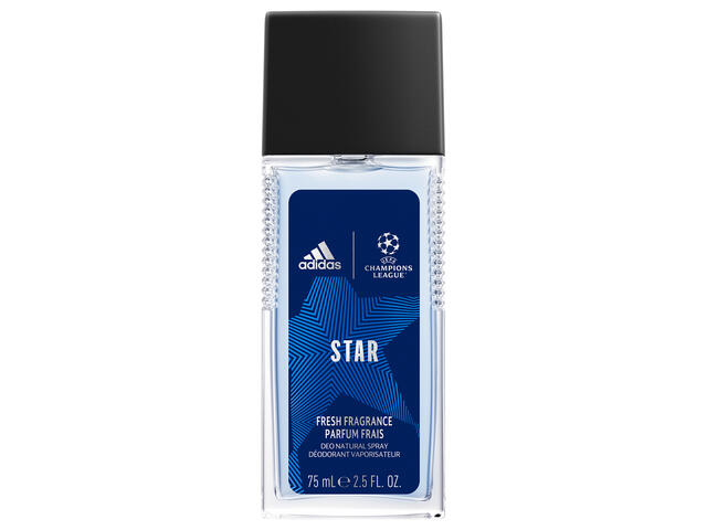 Adidas Deodorant Natural Spray Uefa Champions League Star, 75 ML