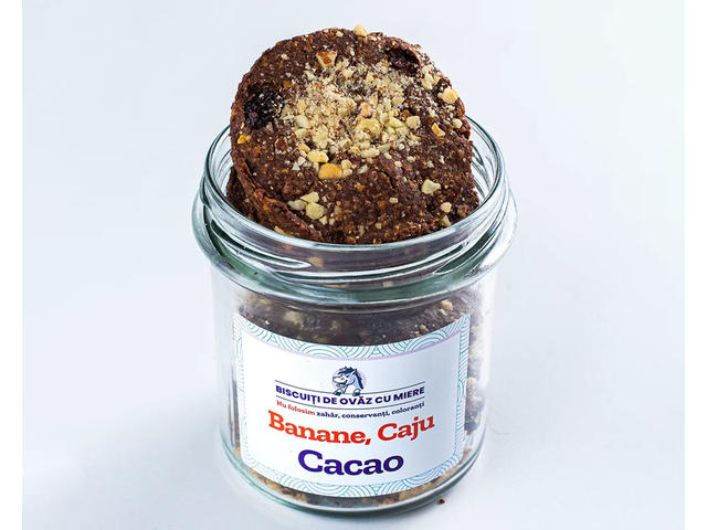 Biscuiți de Ovăz cu Banane, Caju, Cacao 170 gr