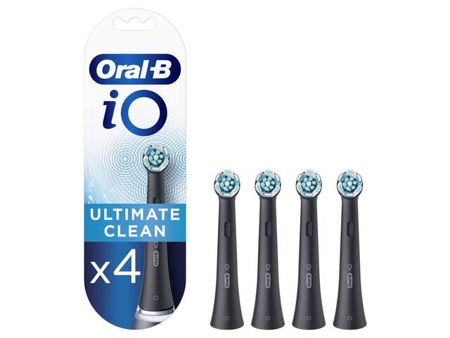 Rezerve periuta de dinti electrica Oral-B iO Ultimate Clean, compatibile doar cu seria iO, 4 buc, Negru