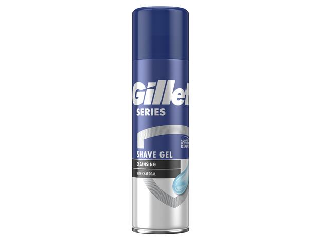 Gel de ras pentru barbati cu efect de curatare Gillette Series cu carbune, protectie completa impotriva iritatiei, 200 ML