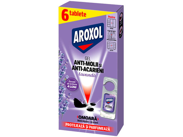 Gel anti-molii cu parfum de lavanda Aroxol 6 bucati