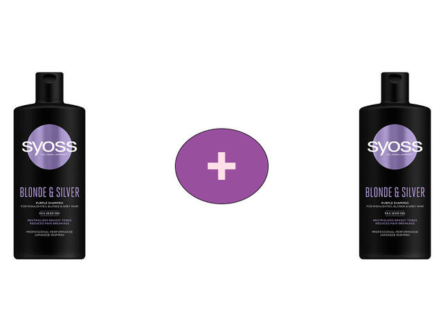 Sampon Par Blond, Argintiu Sau Cu Suvite, Syoss Blonde & Silver 440ML, Al 2-lea -60%
