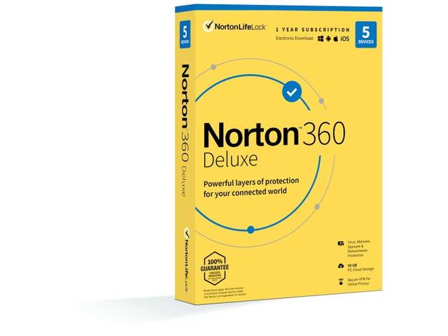 Antivirus Norton 360 Deluxe, Backup 50GB, 5 PC, 1An
