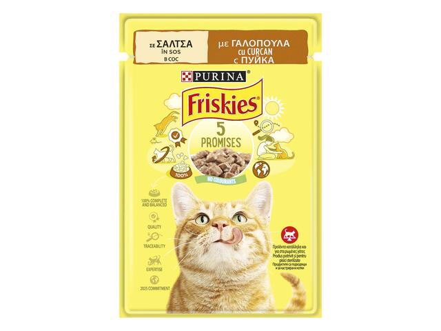 Friskies Adult, cu Curcan in Sos, hrana umeda pentru pisici, 85 g