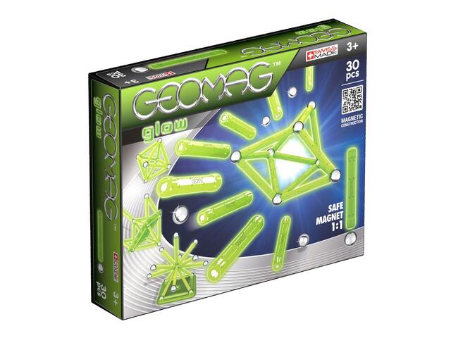 Joc de constructie magnetic Geomag Glow, 30 piese