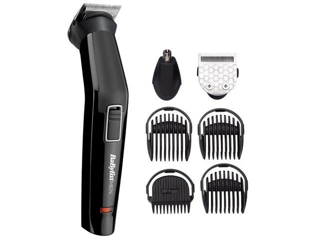 Aparat de tuns si ras BaByliss MT725E 6in1 Multi Trimmer, 6 accesorii, 2 capete, Negru