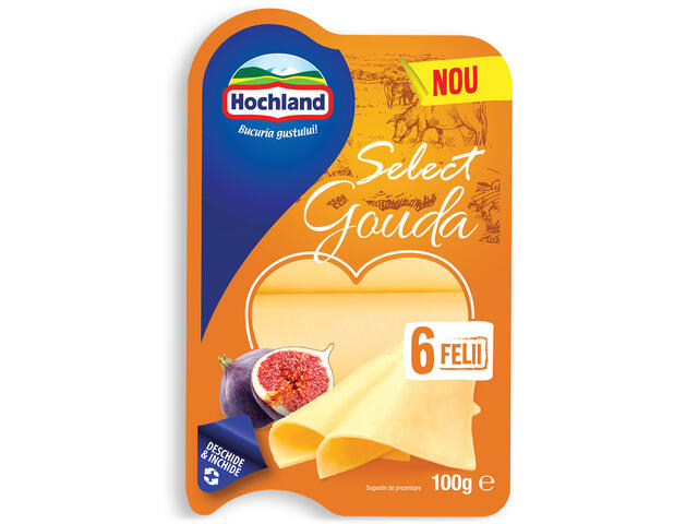 Branza Gouda Felii 100G Hochland