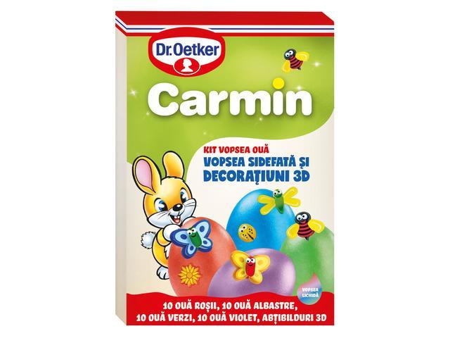 Kit vopsea sidefata + decoratiuni 3D Carmin Dr. Oetker