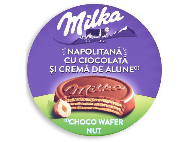 Milka Choco Wafer Napolitana cu ciocolata si crema de alune 30g