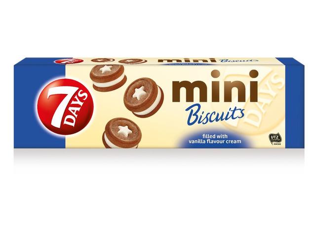 7Days Mini Biscuiti cu crema cu aroma de vanilie 100g