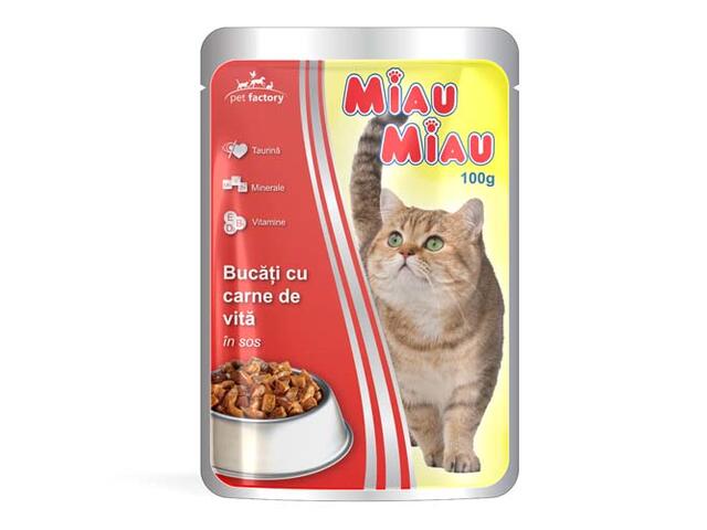 PLIC MIAU MIAU CU VITA IN SOS 100G