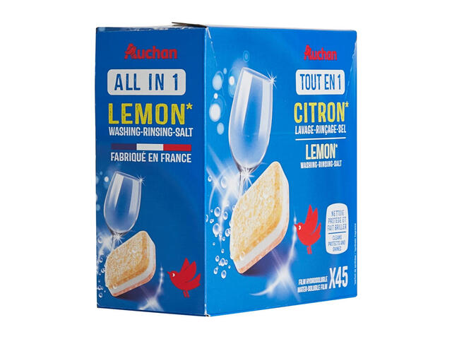 Tablete pentru masina de spalat vase Auchan, 45 x 16g