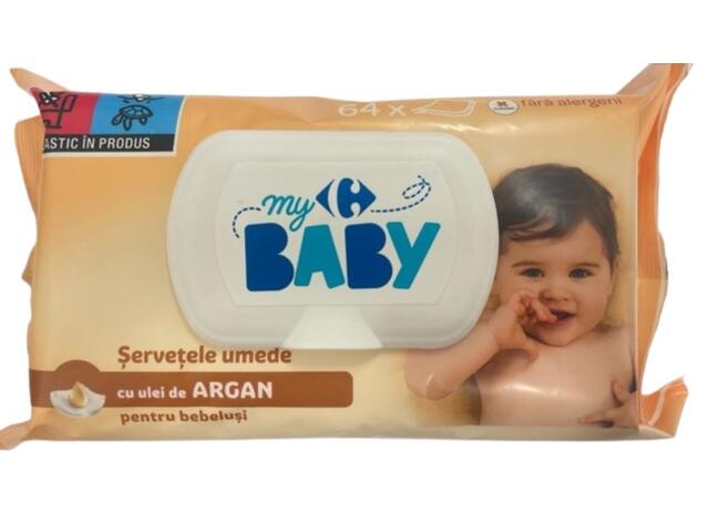 Servetele umede ulei argan Carrefour My baby 64bucati