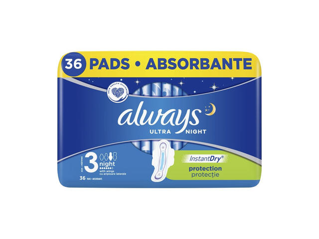 Absorbante Always Ultra Night, 36 bucati