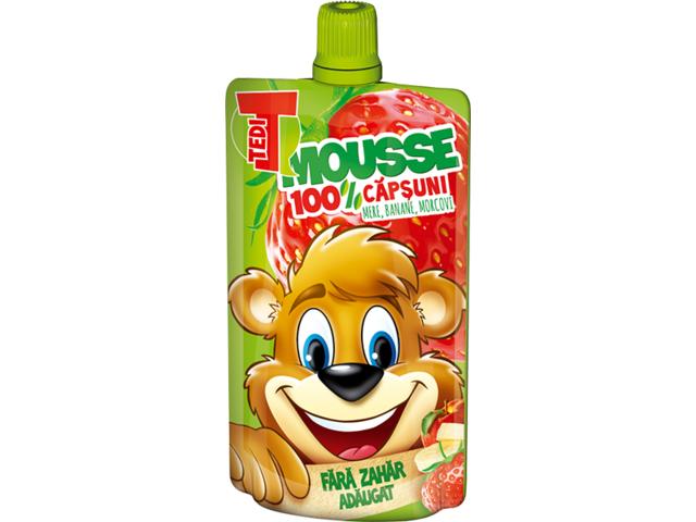 Mousse de mere, banane, capsuni si morcovi 100 g Tedi