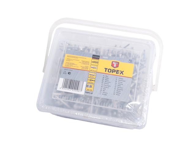 Nituri pop, aluminiu, Topex, 4 x 10 mm, 50 bucati