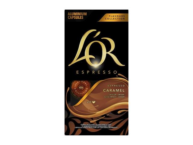 Capsule cafea, L'OR Espresso Caramel, intensitate 5, 10 bauturi x 40 ML, compatibile cu sistemul Nespressoa®*, 52g