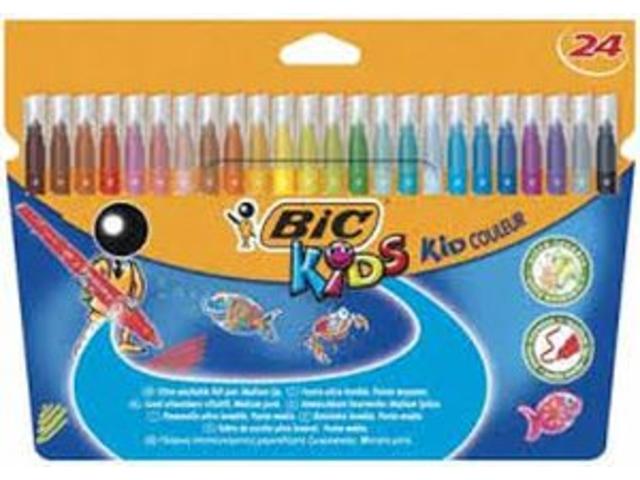 Markere ultralavabile  BIC Kid  Couleur 24 buc