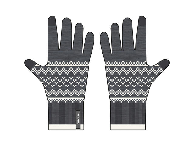 Mănuși cu inserții tactile Drumeție pe zăpadă HIKE100 Gri-Alb Copii 4-14 ani - 8 - 10 ani