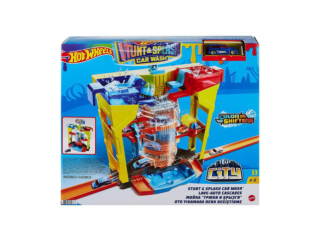 Set de joaca, Hot Wheels, Stunt splash, spalatorie auto