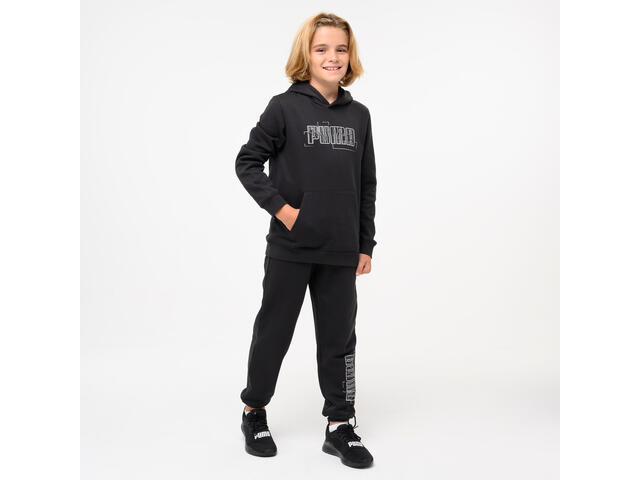 Hanorac cu glugă Print Negru Copii - 164cm 13-14A