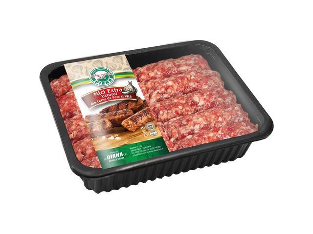 Mici din carne de porc si vita cu extra usturoi Diana 500g, per caserola, Romania