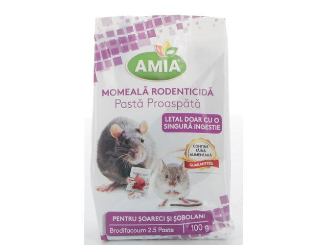 Momeala pentru soareci si sobolani din pasta proaspata Brodifacoum 2.5 Amia, 100g