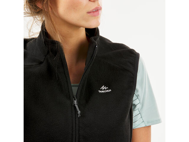 Vestă polar Drumeție la munte MH100 Negru Damă - L