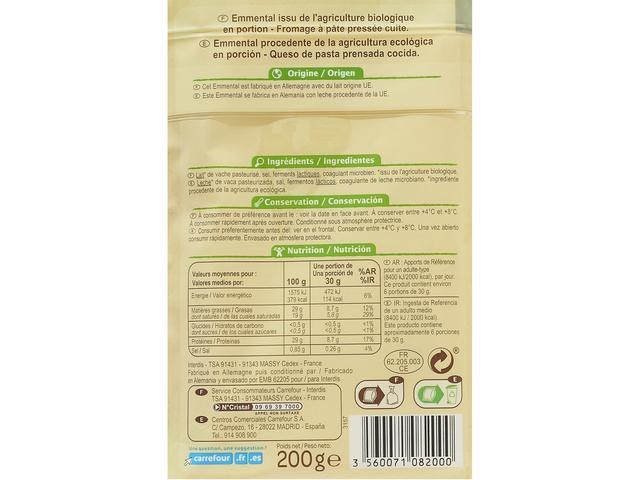 Emmental Bio Carrefour 200g