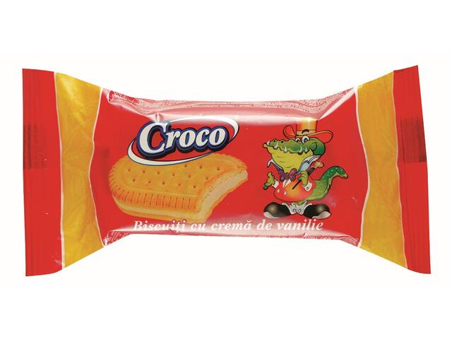 Croco biscuiti cu crema vanilie 32g