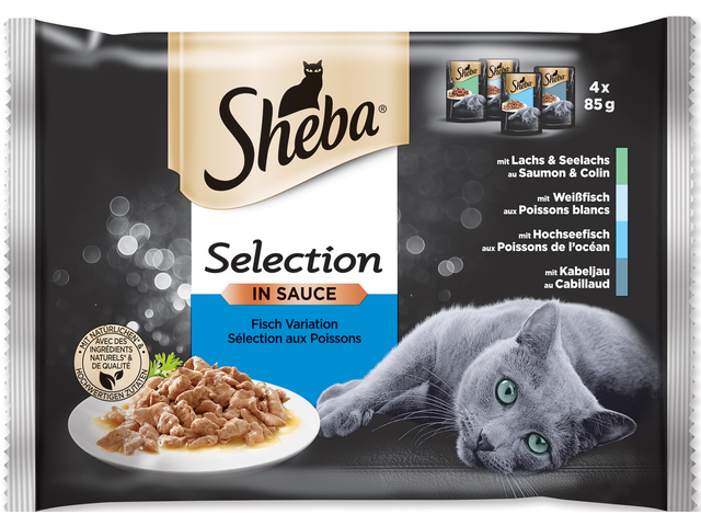 Sheba Selection hrana umeda pentru pisici adulte selectie de peste in sos 4 x 85 g