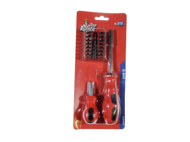 Trusa de capete de surubelnita si manere Top Tools 39D456, 35 piese