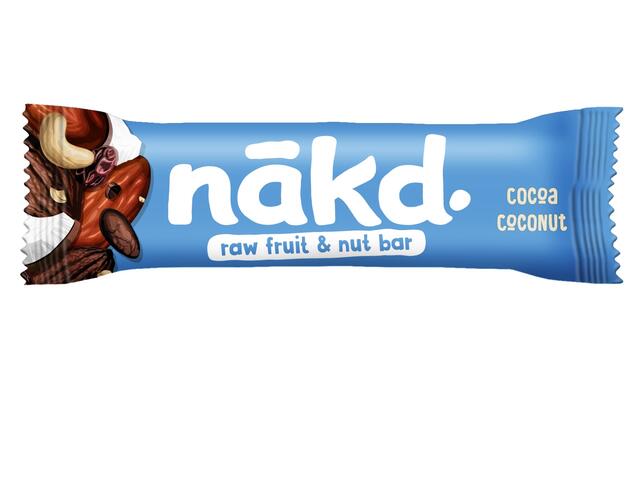 Baton raw vegan, fara gluten, cu cacao si cocos 35g Nakd