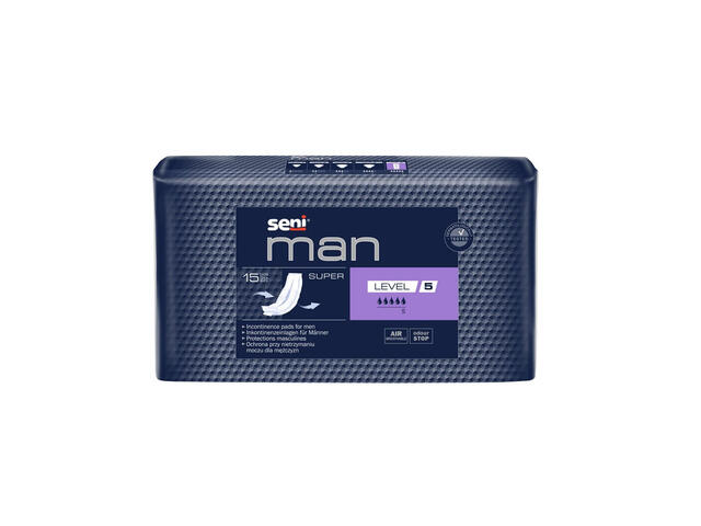Absorbante urologice pentru barbati Seni Man Super, Level 5, 15 bucati