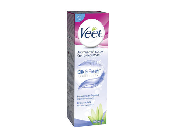 Crema depilatoare Veet Aloe Vera si Vitamina E pentru piele sensibila 100 ml
