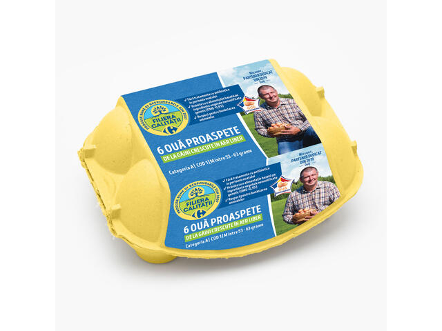 Oua de la gaini crescute in aer liber, Filiera Calitatii Carrefour L 6 bucati