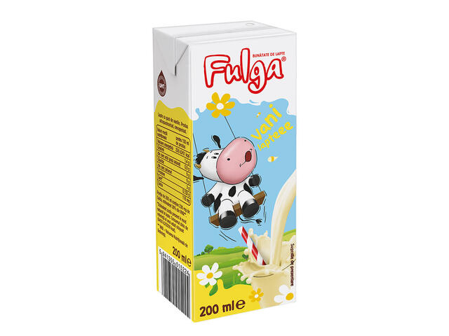 Lapte UHT cu gust de vanilie Fulga, 1.5% grasime, 200 ml